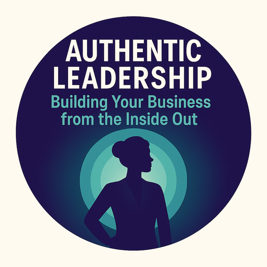 Illustration of a woman silhouette promoting Authentic Leadership course for women business owners.